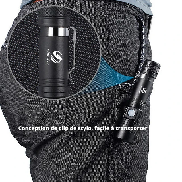 lampe torche LED Ultra lumineuse avec XP-L perles V6, torche étanche – Image 4