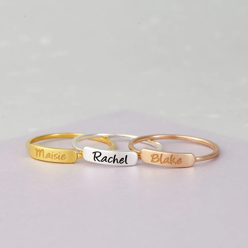 Мода Анель Кольца из нержавейки пользовательские кольцо Для мужчин имя кольцо Для женщин anillos Mujer персональный подарок Рождество Jewelry Интимные аксессуары