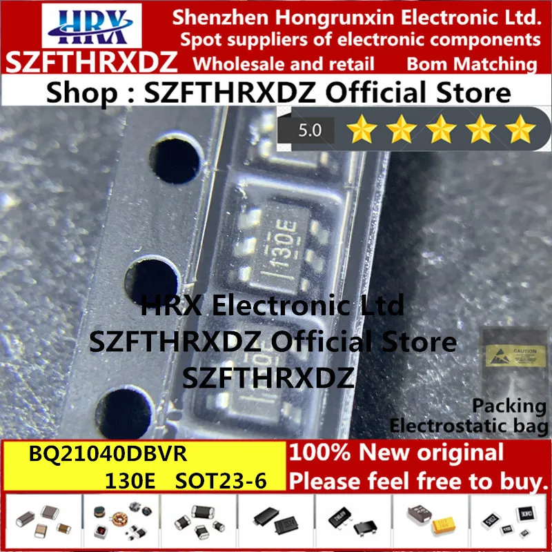100% Новый оригинальный BQ21040DBVR 130E SOT23-6 BQ21040DBVT SOT-23-6 BQ21040 чип управления батареей (50