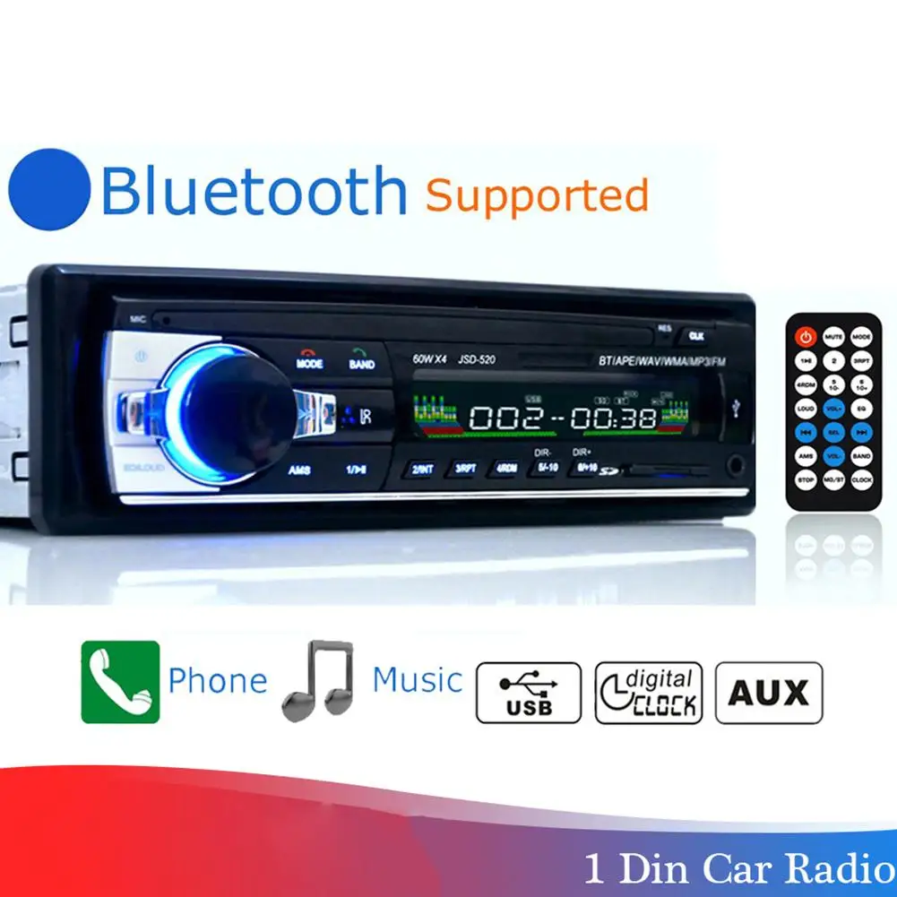 Автомобильная электроника Bluetooth 2,0, беспроводная автомобильная стерео радио, MP3 медиаплеер, u-диск, громкий динамик