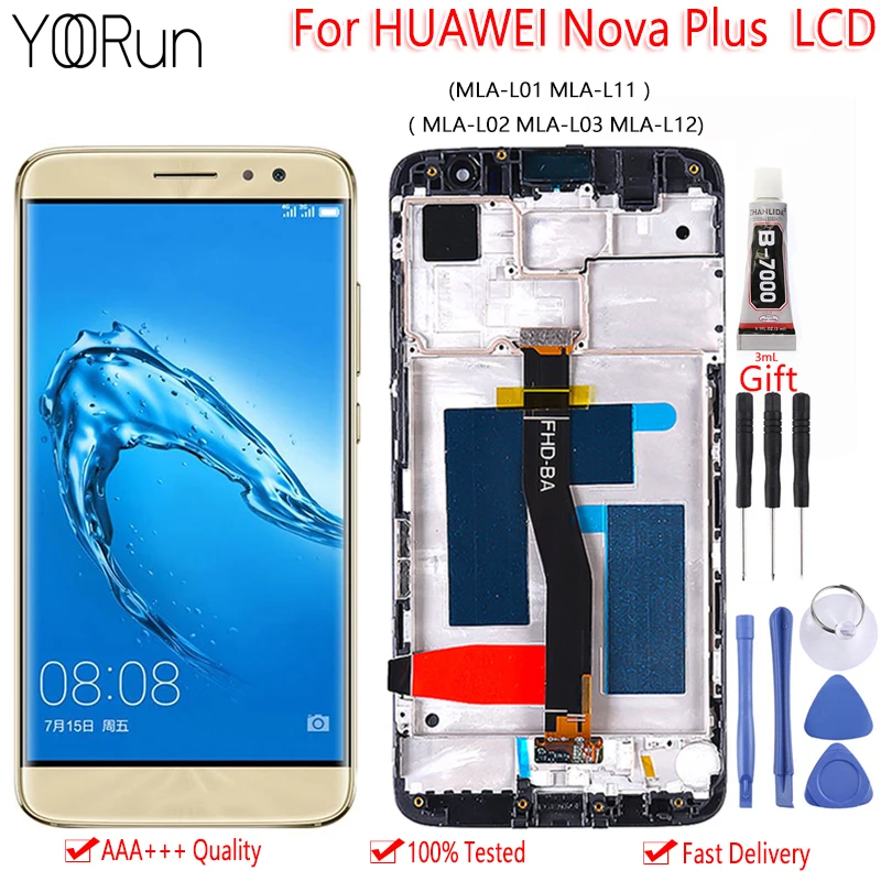 

5.5" For Huawei Nova Plus MLA L01 L11 LCD Display Touch Screen Digitizer Assembly With Frame For MAIMANG 5 Display TD-LTE