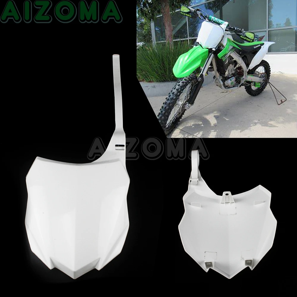 

1x Dirt Racing Motocross White Plastic Front Number Plate For Kawasaki KX450F kxf450 2013-2015 KX250F kxf250 2013-2016