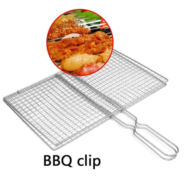 Nem Tapadó Hal Grillező Kosár Fémfogantyú Barbecue Szerszám Hús Szalonna Grill Nettó Kültéri Bbq Állvány Tartozékok Acél
