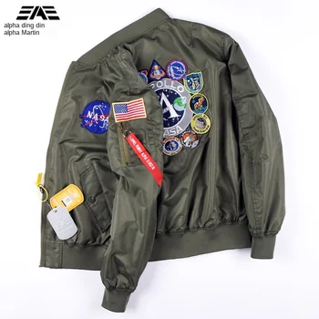 

Pilot Jacket Apollo Commemorative Men Spring and Autumn Thin Jacket Baseball Coat