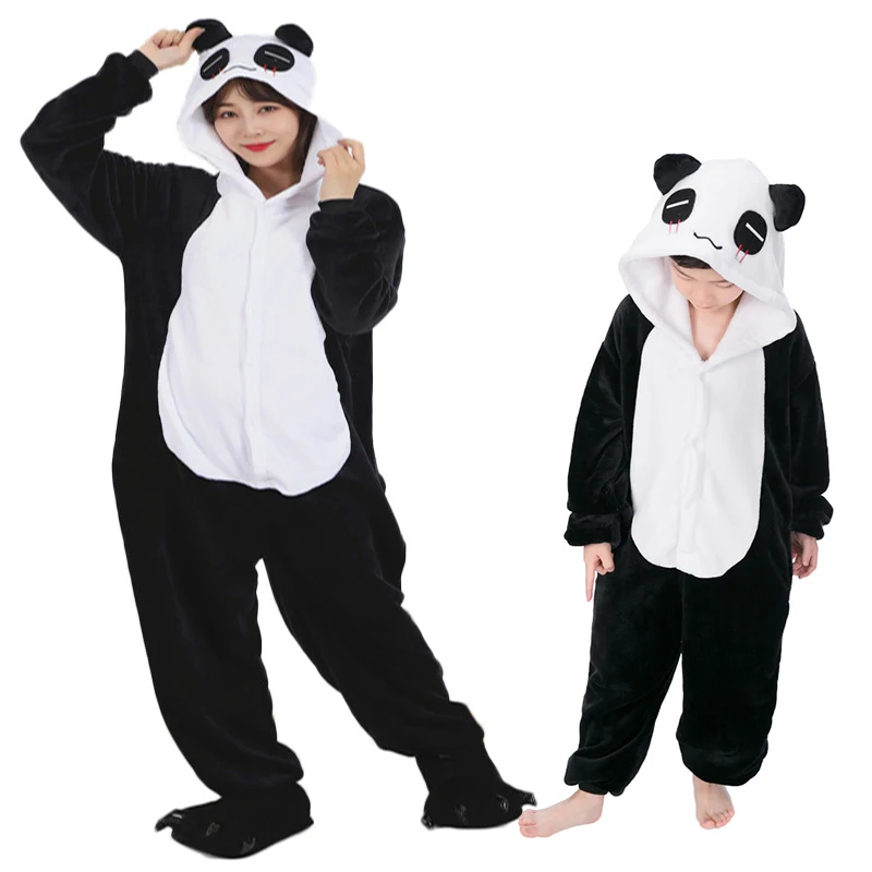 One Piece Hooded Jumpsuits for Adult Baby Girl Children Panda Pajamas Winter Animal Onesies Cartoon Sleepwear Pyjamas kigurumi pajamas onesies cosplay pajamas onesies flannel pajamas onesies