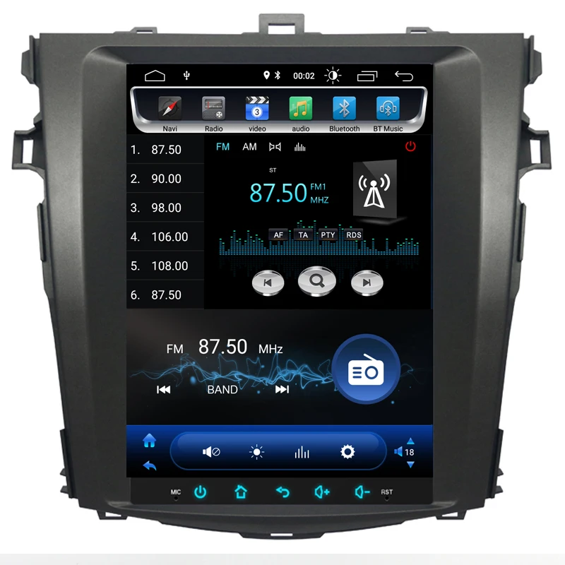 Tesla стиль Android автомобильное радио gps-навигация, dvd-плеер для Toyota Corolla 2008-2013 ips экран 2 Din поддерживает CarPlay OBD wifi