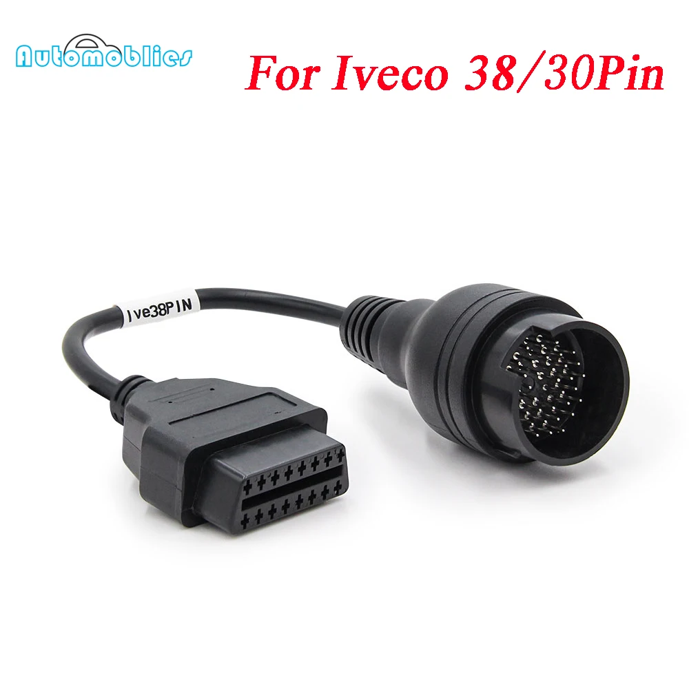 OBD 2 II кабель для IVECO 30 38 Pin obd 16 Pin Соединительный кабель для автомобиля интерфейсный кабель для грузовиков IVECO диагностические инструменты автомобильный детектор