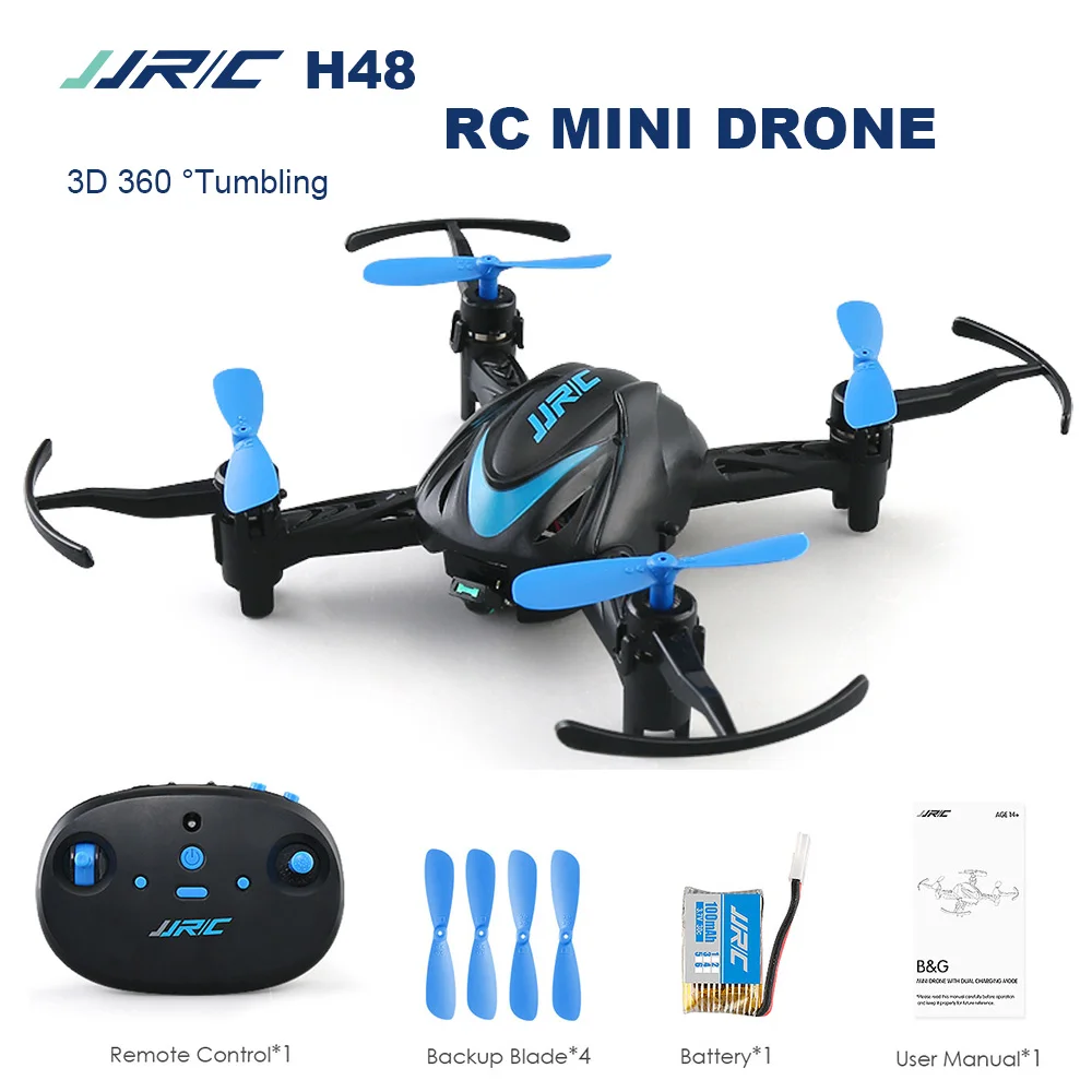 JJRC H48 Радиоуправляемый вертолет мини Дрон 2 4G 4CH 6 As 3D 360 ° прокатки RC Квадрокоптер с
