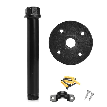 

Black Retro Iron Industrial Pipe Shelf Bracket Mounting Bracke Water Hose Holder Storage Holders Racks Home Decor Wall Bracket