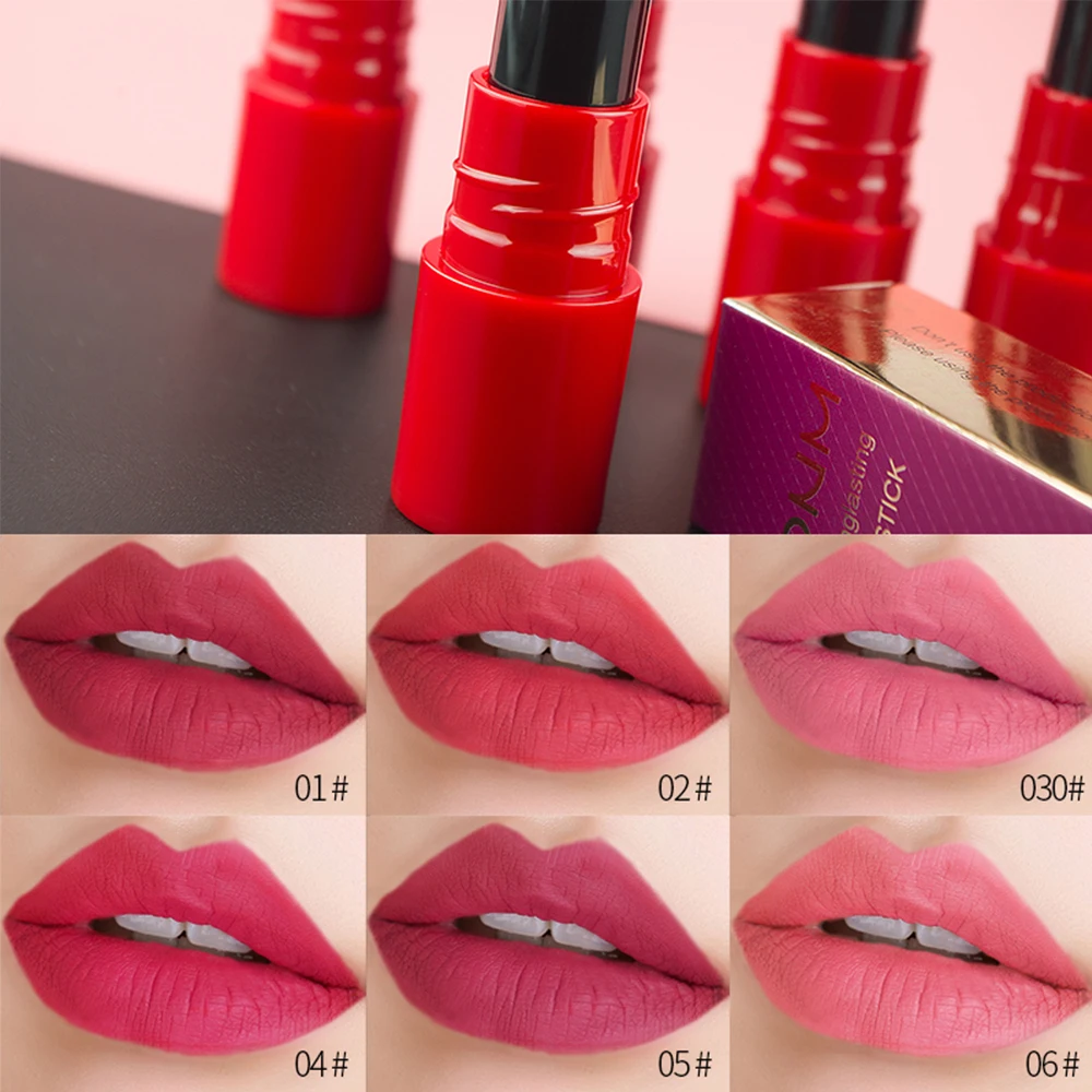 12Colors Matte Lipstick Waterproof Makeup Lipstick Nude Velvet Long Lasting Lip stick Sexy Red Pigments Beauty Lips Batom