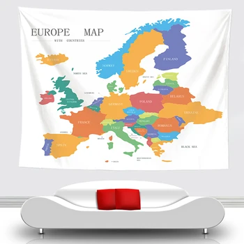 

Europe Map Tapestry Wall Blanket Mapa Mundial Wall Hanging Drop Shipping Home Decor Wall tapestry