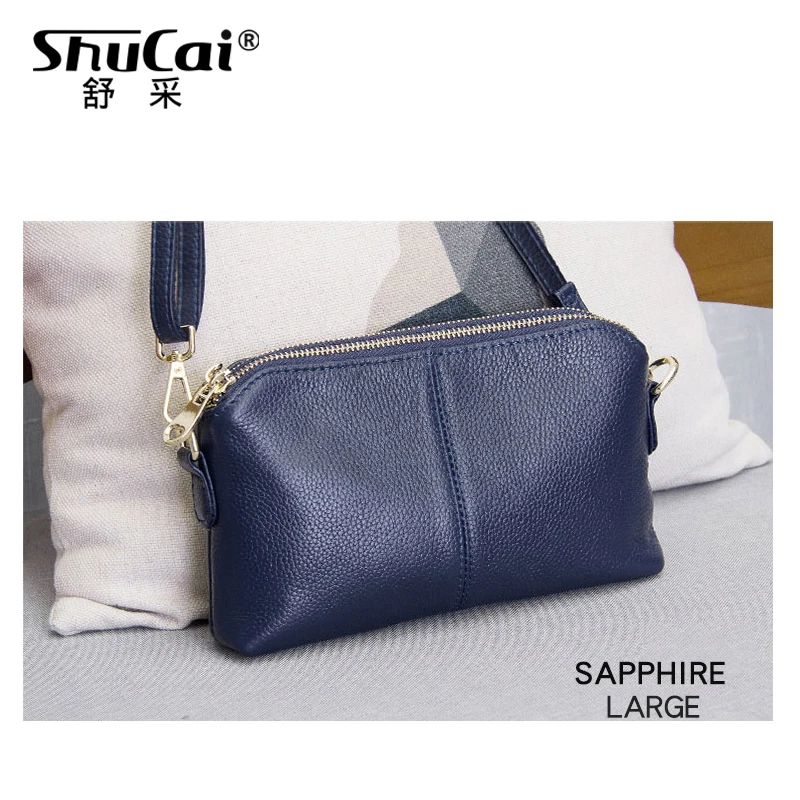 SAPPHIRE LARGE SHUCAI, натуральная кожа, высокое качество, клатч, модная, трендовая, женская сумка-мессенджер, двойного назначения, сумка для отдыха, сумка через плечо, сумка через плечо - Цвет: SAPPHIRE LARGE