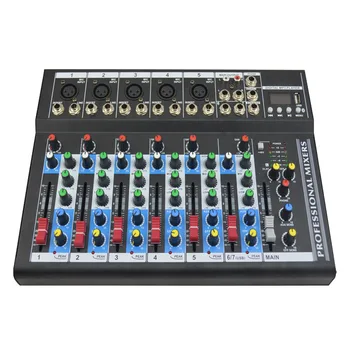 

Professional 7 channel bluetooth Karaoke Mixer Audio Sound Console Mixing With Reverb 48V phantom power for Home KTV Stage
