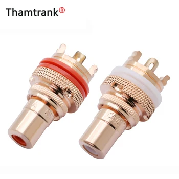 

2PCS/1Pair Copper CMC RCA Female HIFI Terminal, RCA AV Audio Video Cable Connector, Gold/Red Copper/Rhodium Plated Available