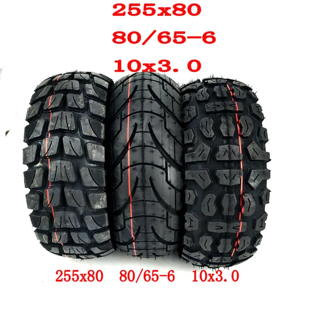 HYGJ Pneu extérieur 255x80 Off-road Tire et chambre à air 10x3.0 80/65-6  pour Kugoo M4 pro scooter électrique roues de remplacement épaissies et  élargies (inner tube) : : Sports et Loisirs