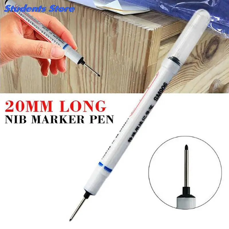 3Pcs/Set Long Heading Markers Pen For Bathroom Woodworking Decoration Multi-purpose Deep Hole Marker Pens Black+Blue+Red |