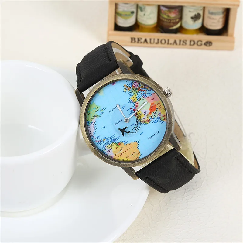 

Mini World Map Watch Men Women Gift Watches World Map Watch Globe Graduation for lover Gift