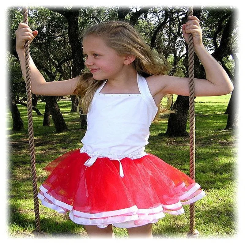 Красный Baby Girls Tutu Skirts Girl Party Princess Pettiskirts Kids Ballet Dance Party Skirt Children Clothes - Цвет: Красный