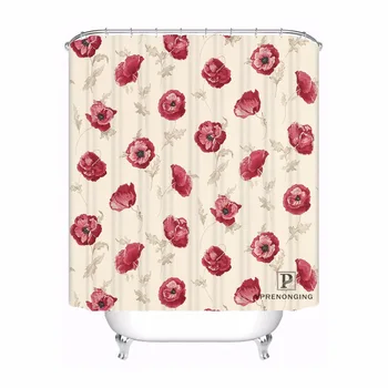

Custom Big Flower Pink White Gift Waterproof Shower Curtain Home Bath Bathroom s Hooks Polyester Fabric Multi Sizes180509-25