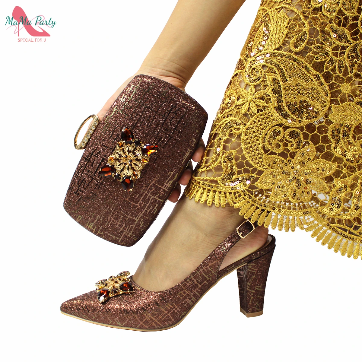 Fashionable African Shoes and Bag Set