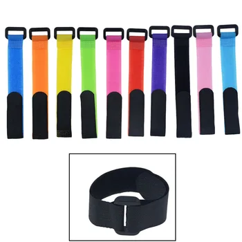 

10PCS 2cm * 20cm Self Adhesive Reusable Cable Tie Nylon Fastener Hook and Loop Strap Cord Ties PC TV Organizer 2cm x 20cm