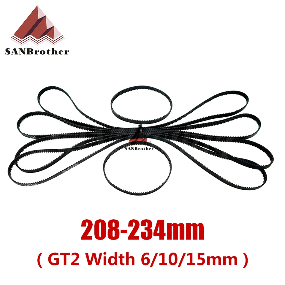 

3D Printer Parts GT2 Closed Loop Timing Belt Rubber 2GT 6mm208 210 212 214 216 218 220 222 224 226 228 230 232 234mm Synchronous