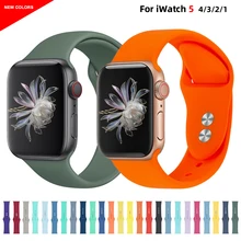 Силиконовый спортивный ремешок для часов Apple Watch 5 4 3 2 1 38 мм 42 мм ремешок для часов iwatch 40 мм 44 мм силиконовый браслет