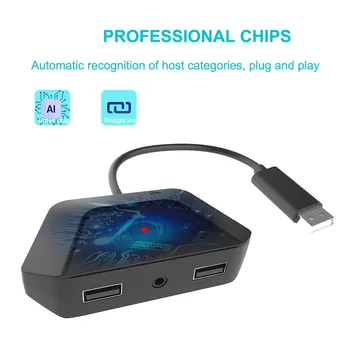 

Adapter Keyboard Mouse Converter with 3.5mm Audio Jack for Swich/PS4 Pro/PS4 Slim/XboxOne S/XboxOne X Console Accessories