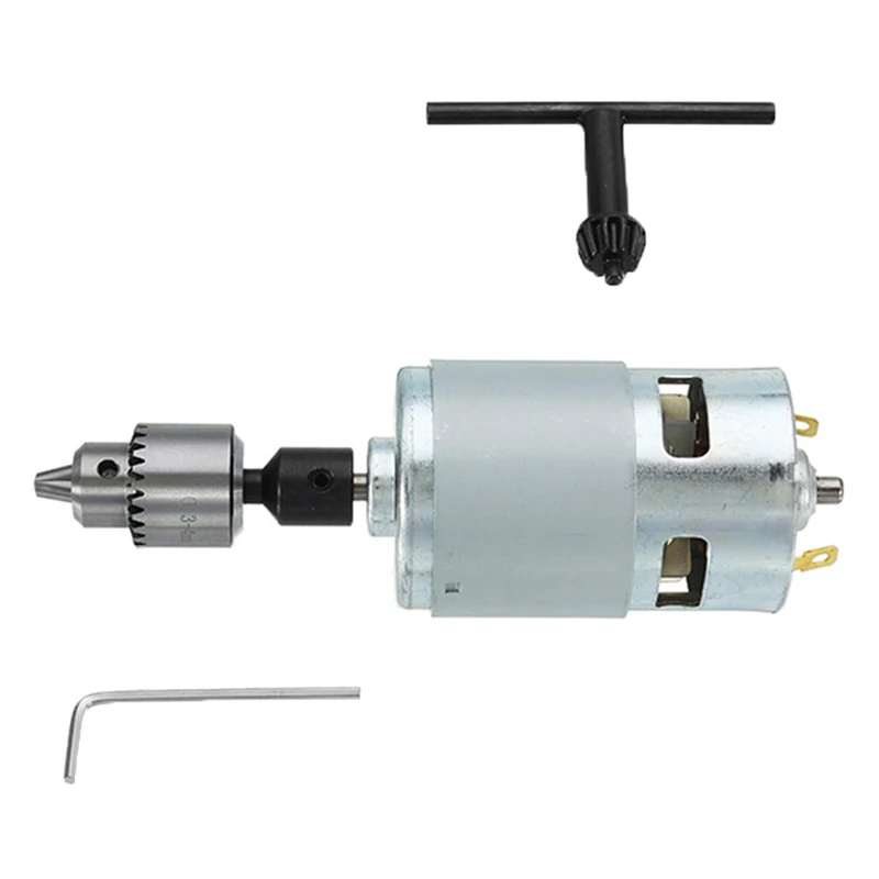 

Set Motor Chuck DC 12-24V 0.3-4mm Electric Polishing Silver Tool Replacement