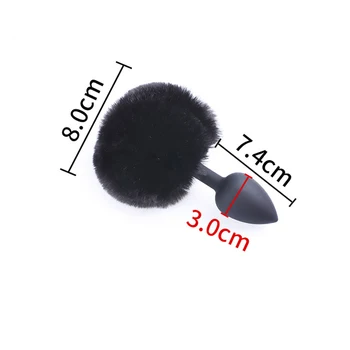 BDSM Sex Toys Hair Ball Rabbit Tail Anal Plug Medical Silicone Pull Beads Anal Plug Unisex Back Court Flirt Toys Adult Games 3