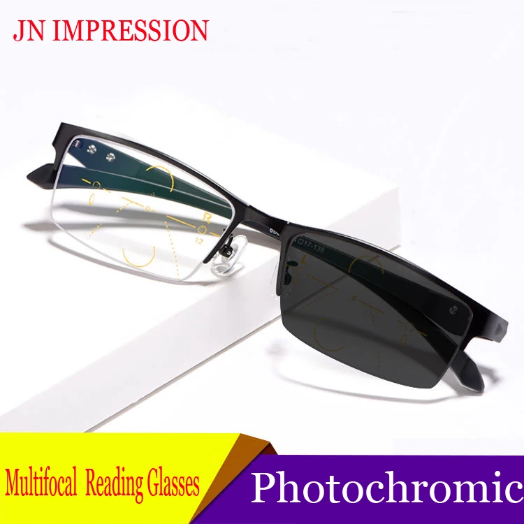 JN IMPRESSION Multifunction Eyewear Progressive Photochromic Reading Glasses Men Presbyopia Hyperopia gafas de lectura oculos | Аксессуары