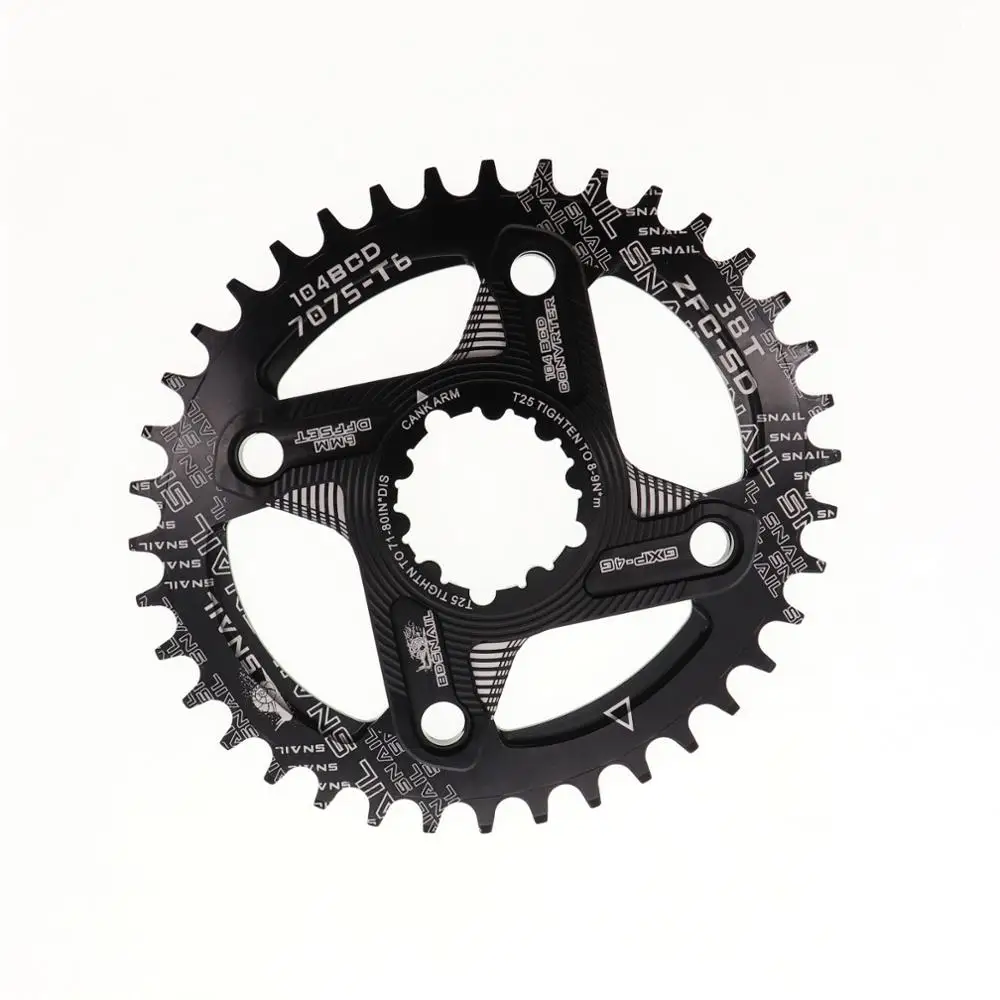 38T black Улитка овальная Звездочка 6 мм офсетная XX1 Eagle X01 GX X1 X0 X9 для sram gxp DM 30T 32T 34T 36 38 MTB дорожный велосипед с прямым креплением - Цвет: 38T black