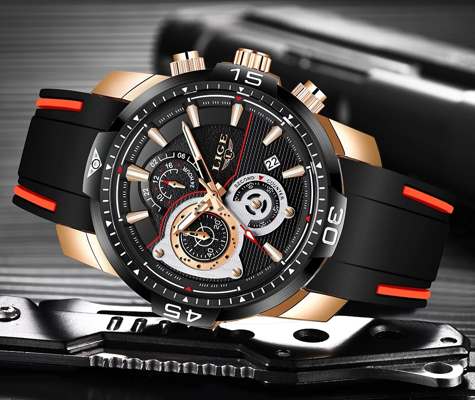 2022 LIGE Men Military Watches Luxury Creative Sport Watch Male Top brand Waterproof Quartz Watches Mens Clock Relogio Masculino