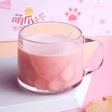 400 мл Кошачий коготь лапка монолай стеклянная кружка с ручкой Ложка Крышка Coaster чашка для напитков ручной работы Молоко Кофе украшения инструменты