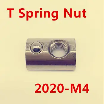 

100pcs M4 T Spring Nut / M4 Half Round Elasticity Spring Nut Block for 2020 Aluminium Profile Slot Groove 6 DT2