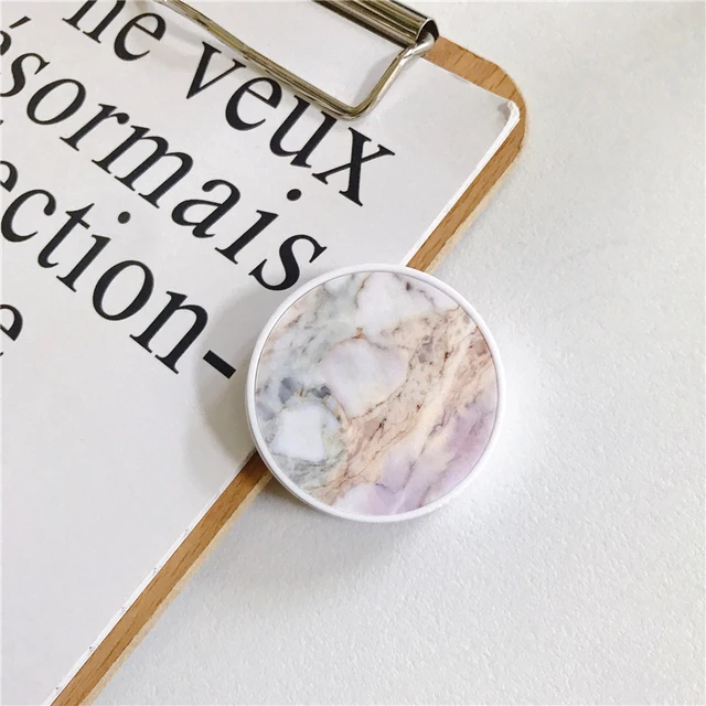 Glossy Popular Marble Expanding Phone Stand Grip Finger Rring Support Anti-Fall Round Foldable Mobile Phone Holder for iPhone 11 Y7