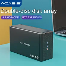 Acasis – double disque dur SATA 3.5 ", avec Port série, pour ordinateur de bureau, avec fonction RAID, USB3.0 