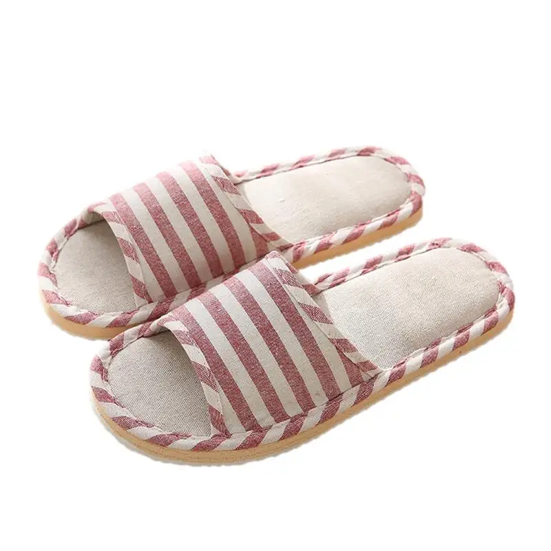 Flip-Flops Slipper Flat-Shoes Linen Zapatillas-De-Hombre Female Women Indoor Spring Comfortable
