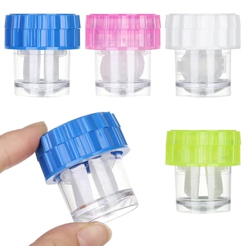 

Mini Contact Lens Case Candy Color Rotatable Travel Glasses Lenses Box Eyes Care Kit Holder Container Woemen Fashion Soaking Box