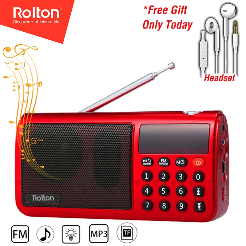 Портативный FM/MW/SW радиоприемник Rolton T50 MP3 музыкальный плеер цифровой со
