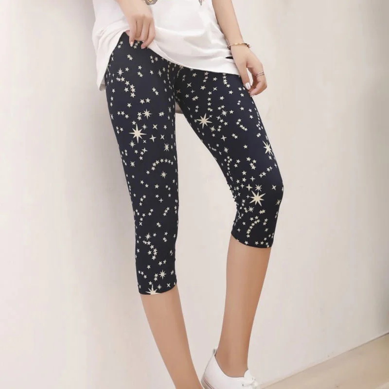 Workout Leggings Mujer Print Capris Women Push Up High Waist Pants Sportswear Short Trousers Black Fitness Legging Workout Leggings Mujer Print Capris Women Push Up High Waist Pants Sportswear Short Trousers Black Fitness Legging