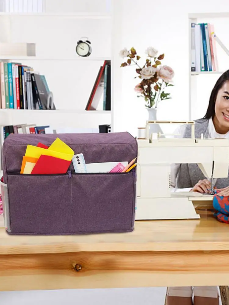 Швейная сумка для хранения с карманами для швейной машины и аксессуарами Пылезащитная ткань удобный дизайн Быстрая