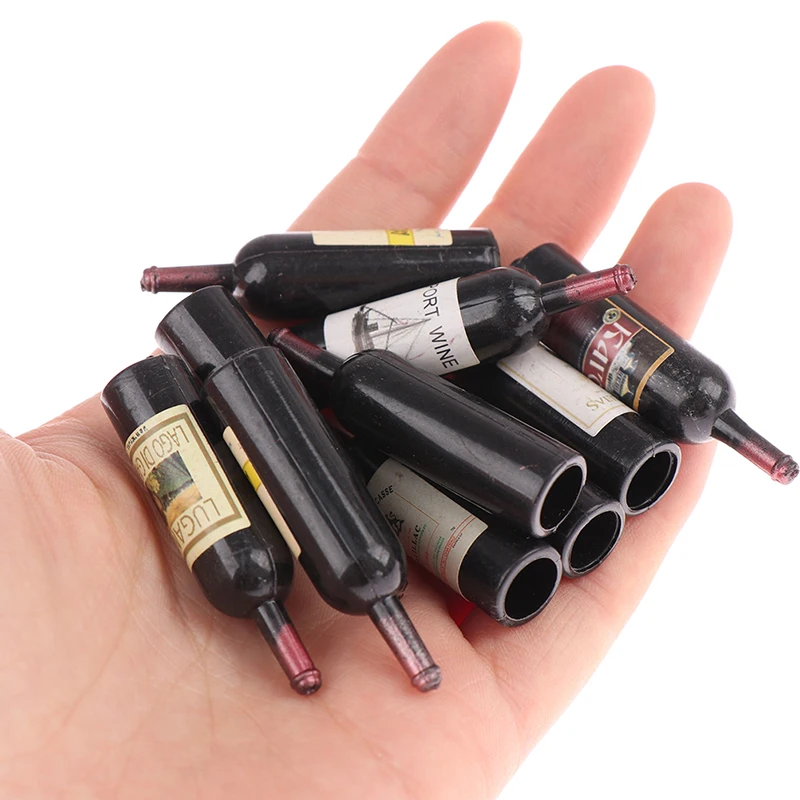 10 Stück Miniatur-Weinflaschen Aus Harz - Puppenhaus Zubehör & DIY Deko