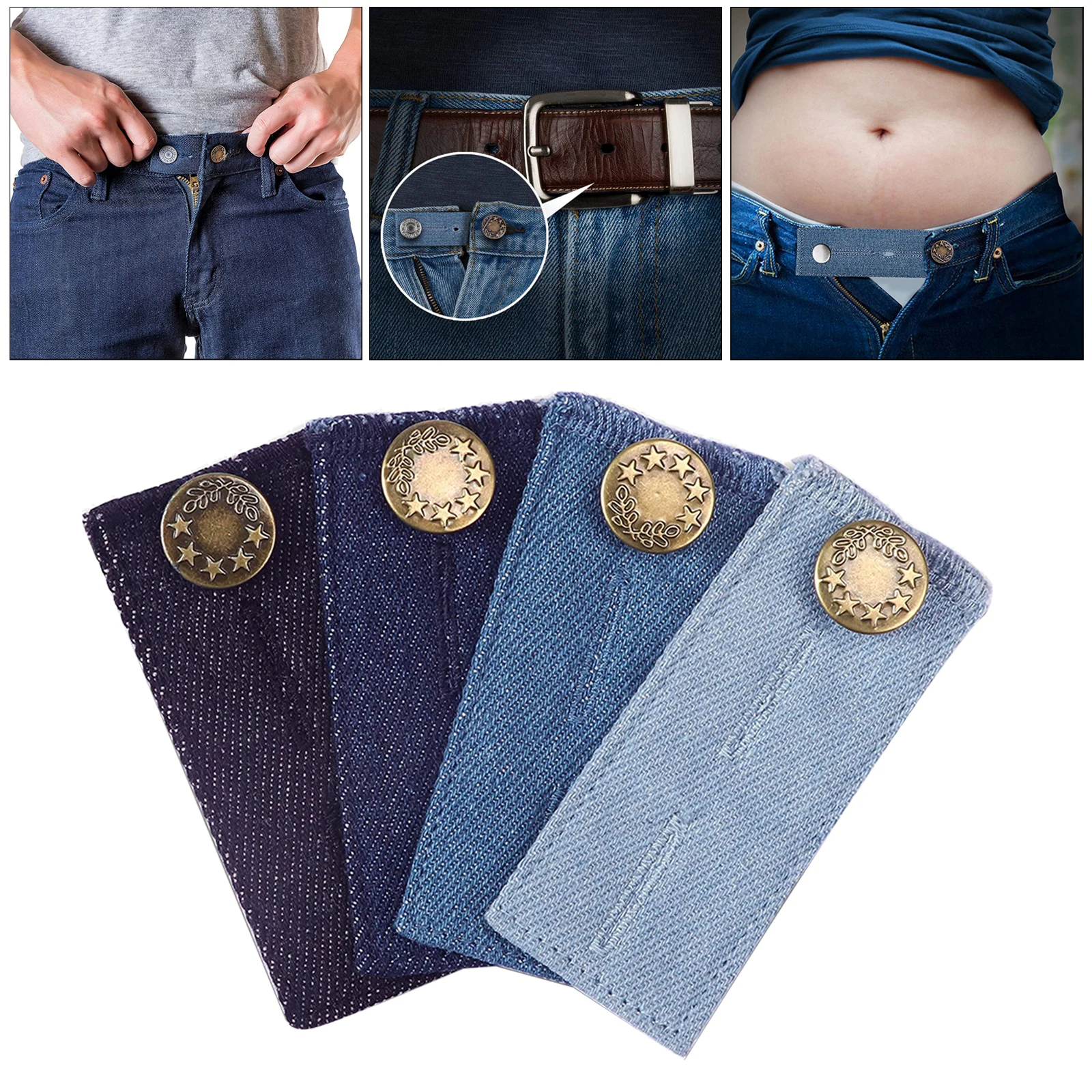 4pcs Denim Button Extender For Pants, Pants Extender For Maternity,buttons Extender Waistband
