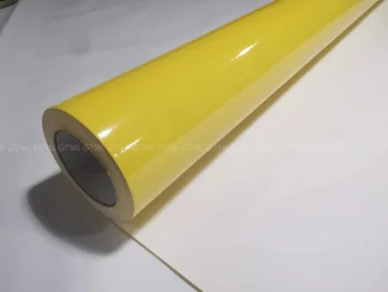

Yellow Ultra Shiny Glossy Vinyl Wrap 3 Layers High Gloss Car Wrap Film with Air Free Glossy Covering Size 1.52*20M/Roll