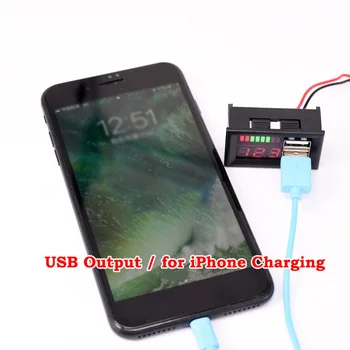 

12V Lead Acid Battery Capacity Indicator Voltage Panel Meter USB Charger Car