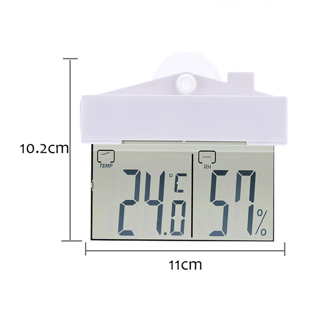 Цифровой Прозрачный оконный дисплей термометр гидрометр Крытый/Открытый Измеритель температуры и влажности с присоской