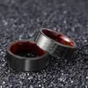 8mm Wide Carbon Fiber Shell And Rosewood Inner Ring Combination Ring Men's  2022 Trend 3