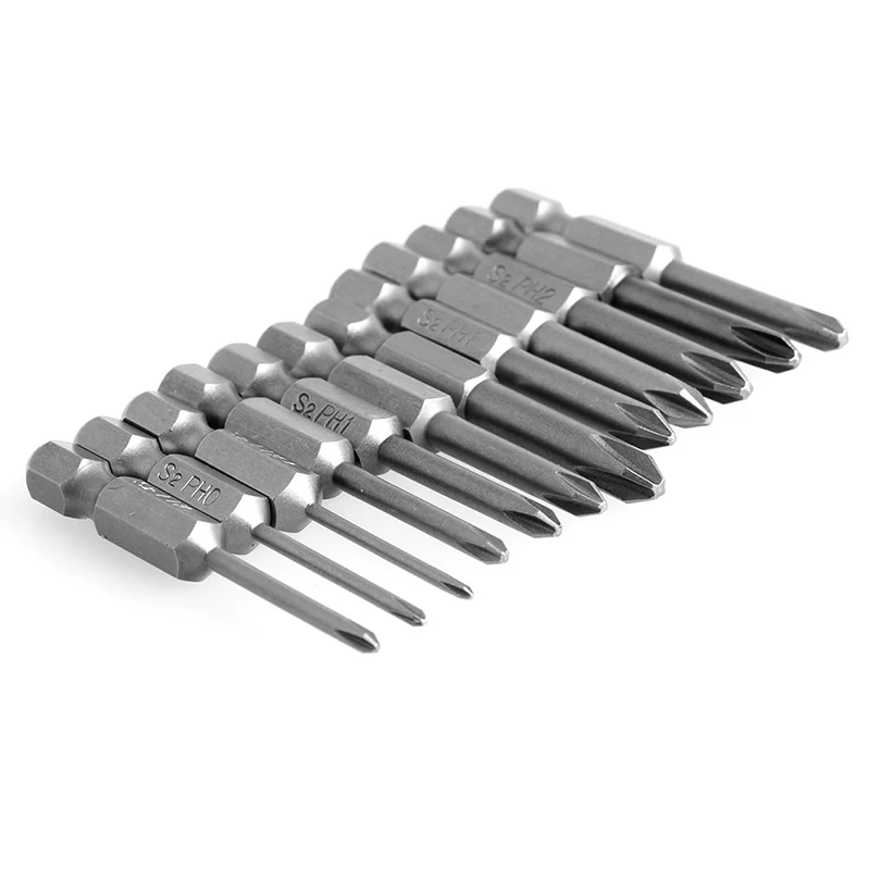 

12Pcs/Set 50mm 1/4 Inch Hex Shank Magnetic Phillips Cross Screwdriver Bits L4MF
