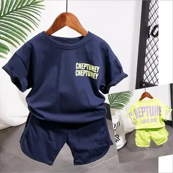 

Boys Clothes Sets 2020 Summer Kid T-shirt+shorts 2pc Baby Toddler Outfit Sport Suit For 2-8Years Costume Children Clothing